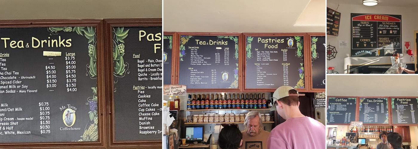 Mr Toots Coffeehouse Menu