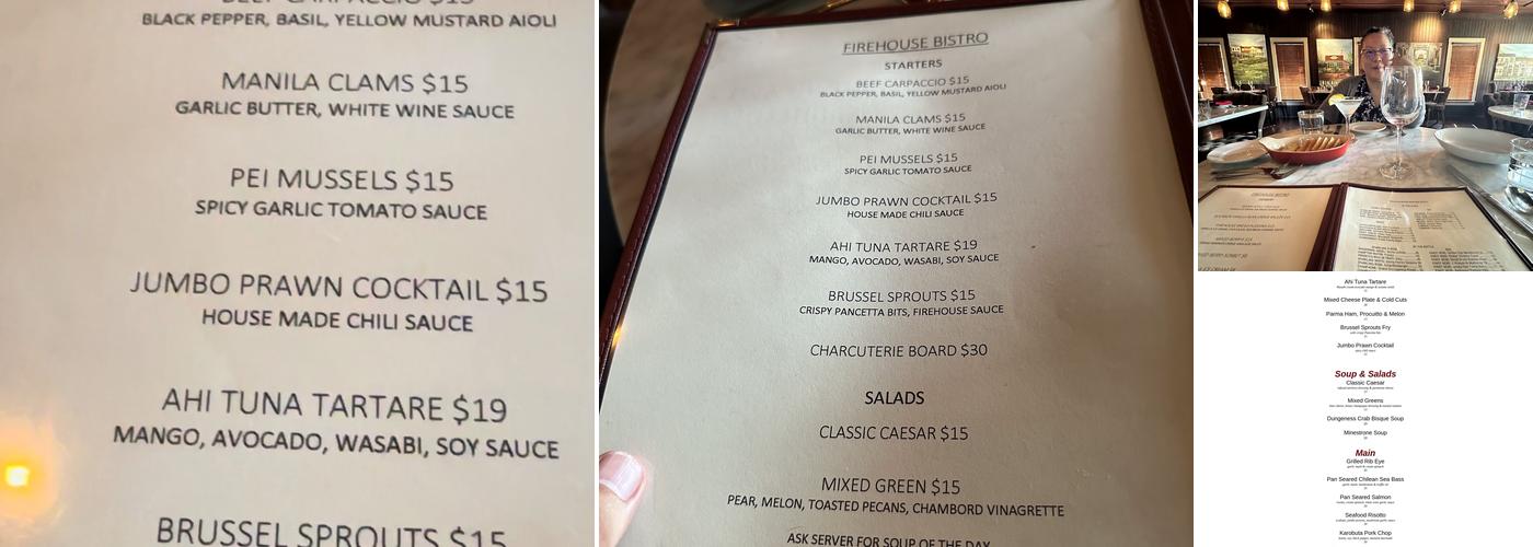 The Firehouse Bistro Menu