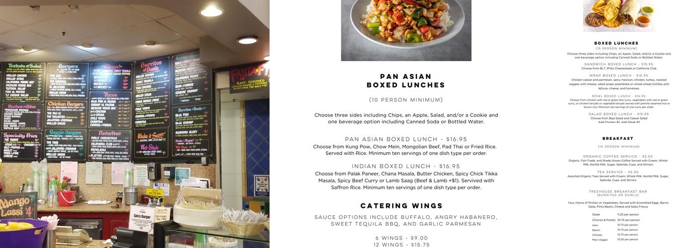 The Treehouse Menu