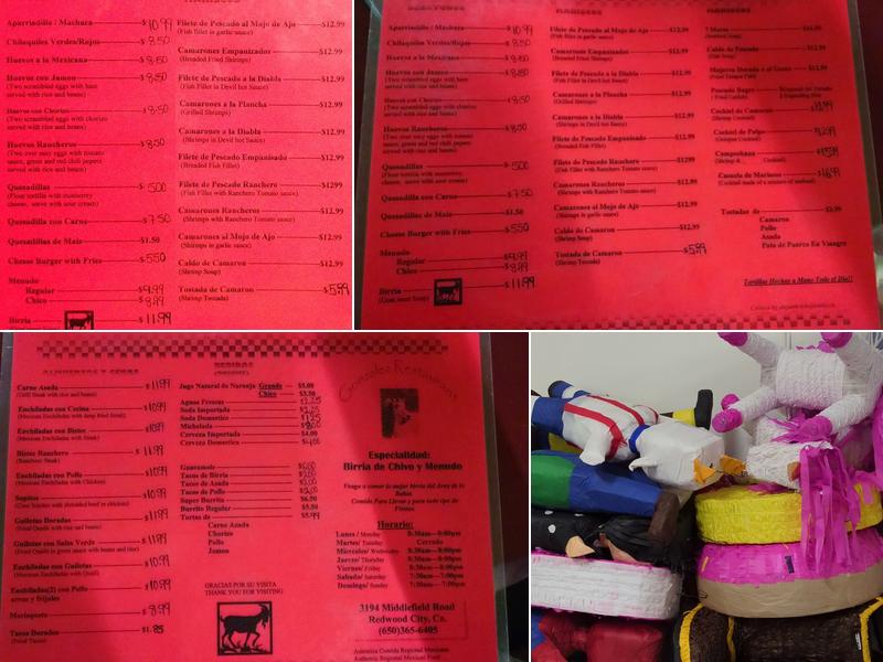 Taqueria Gonzalez Menu