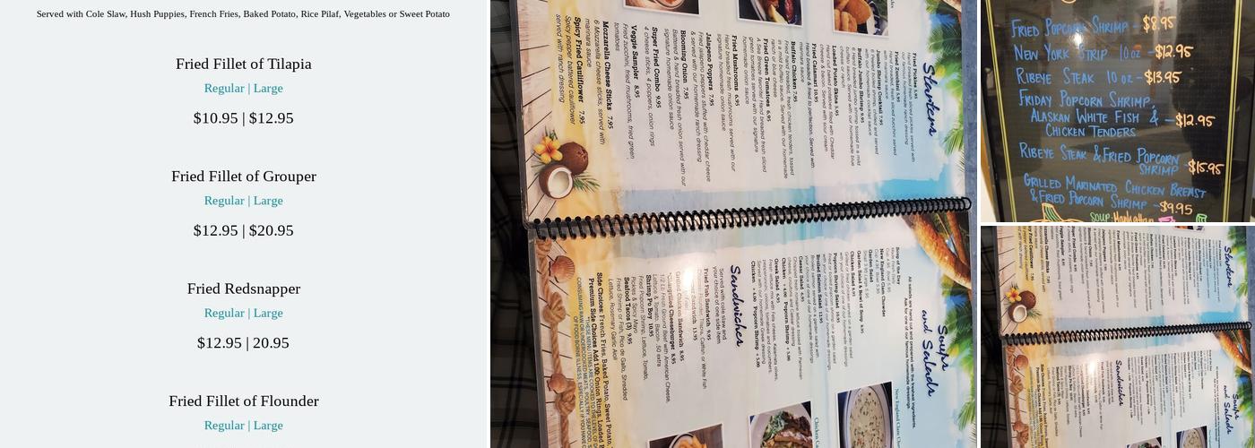 Seabreeze Seafood Menu