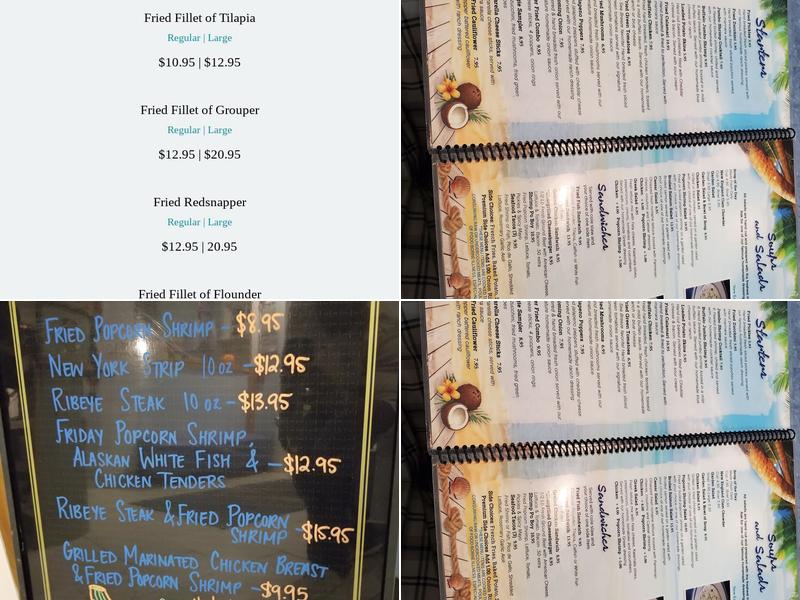 Seabreeze Seafood Menu