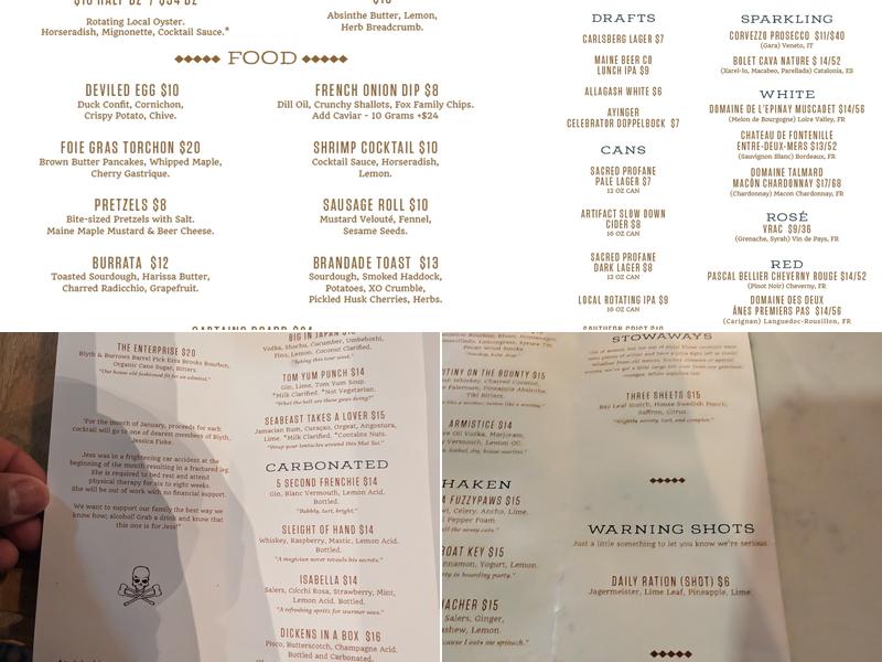 Blyth & Burrows Menu