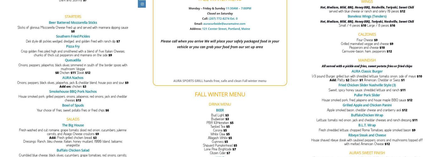 Aura Menu