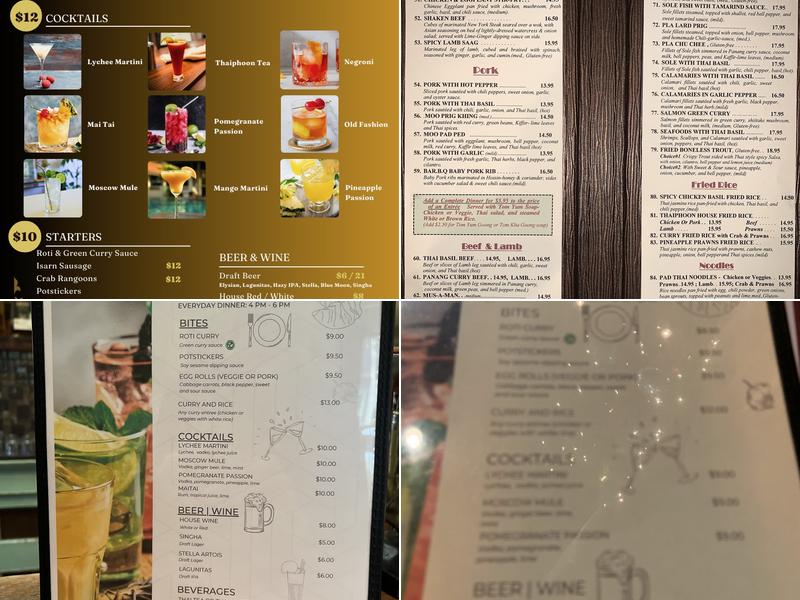 Thaiphoon Restaurant Menu