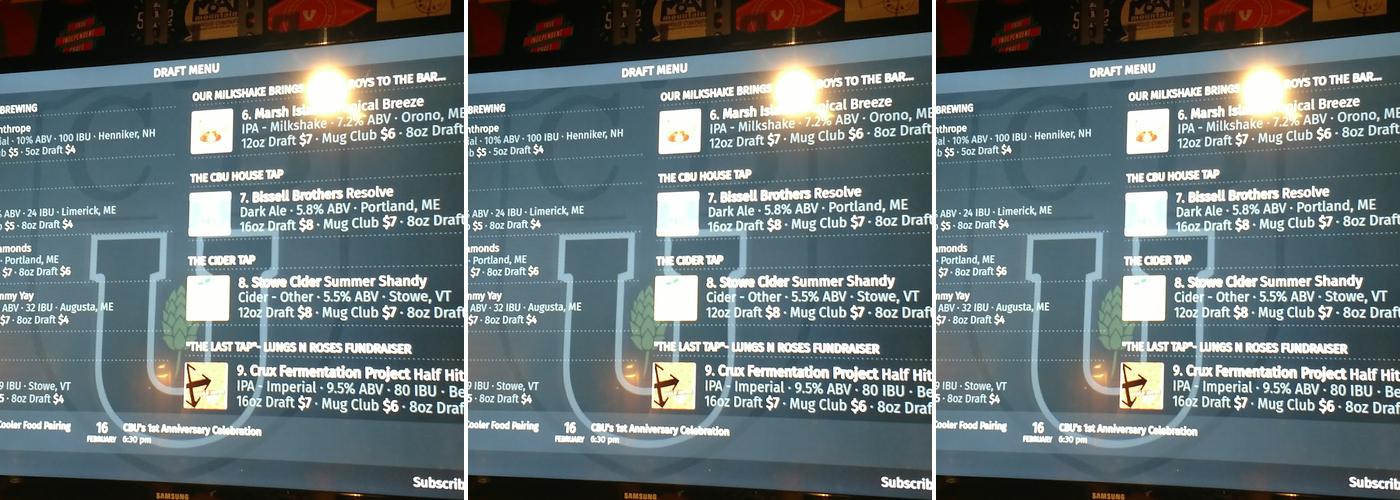 Craft Brew Underground Menu