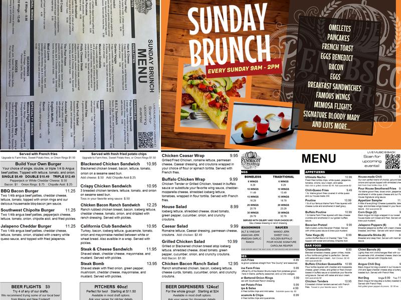 Penobscot Pour House Menu
