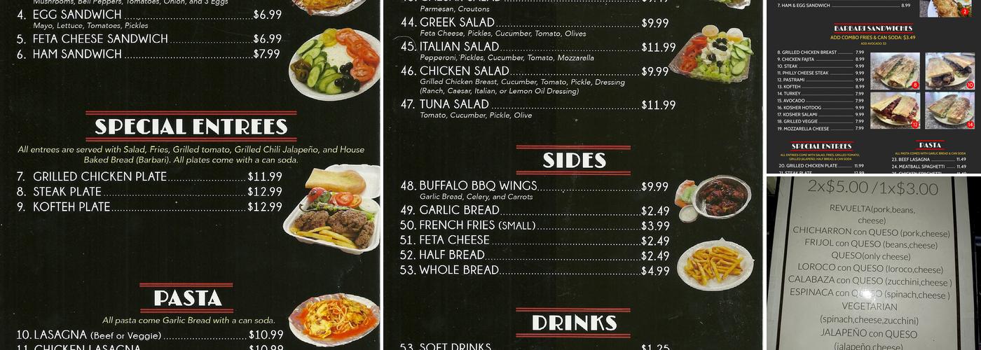 New York Pizza & Barbari Menu