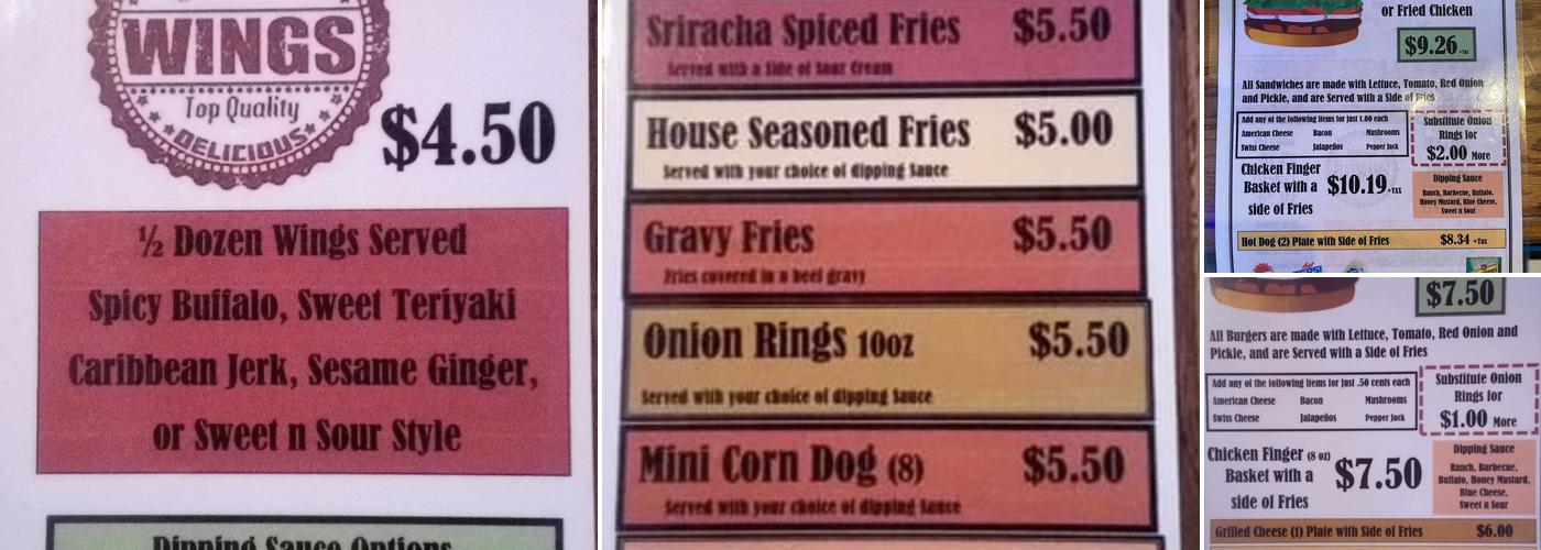 Spring Point Tavern Menu