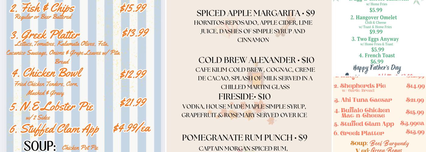 State Street Saloon Menu