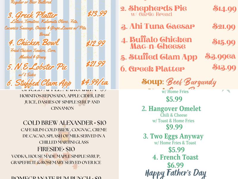 State Street Saloon Menu