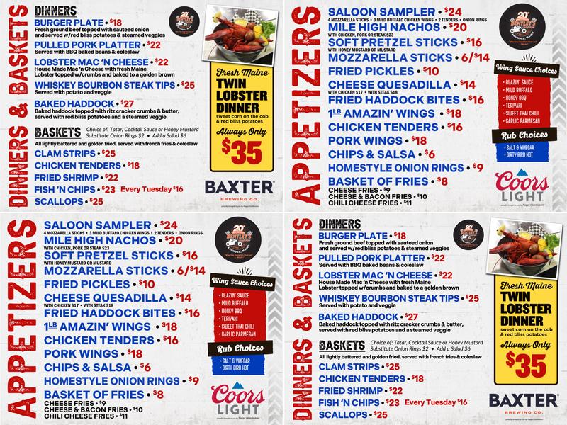 Bentley's Saloon Menu