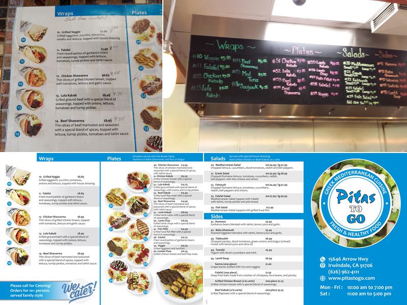 Pitas To Go Menu
