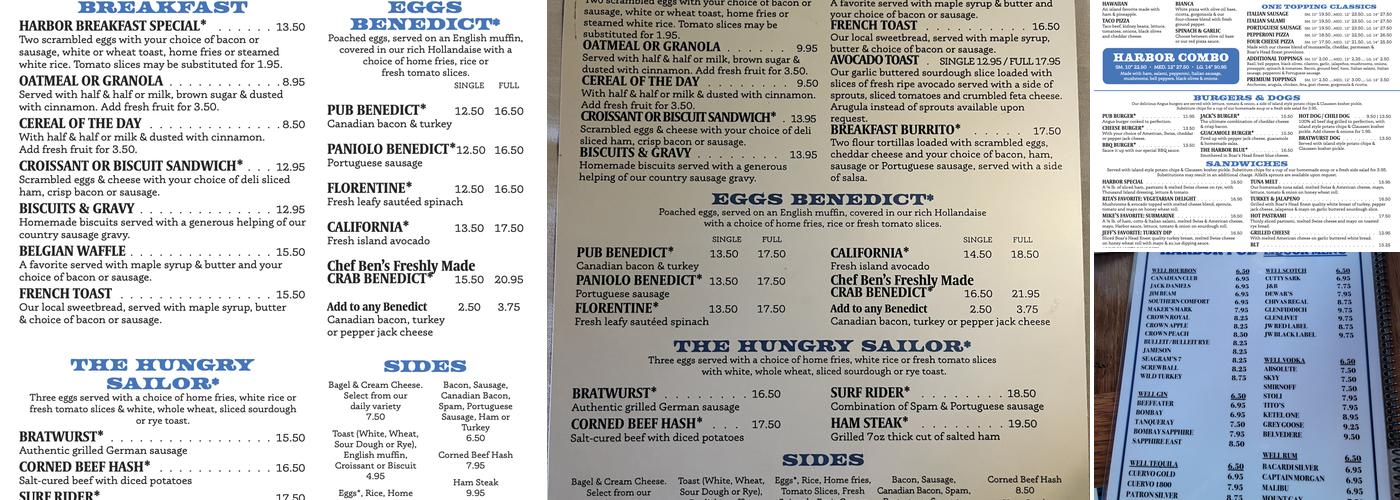 Harbor Pub & Pizza Menu