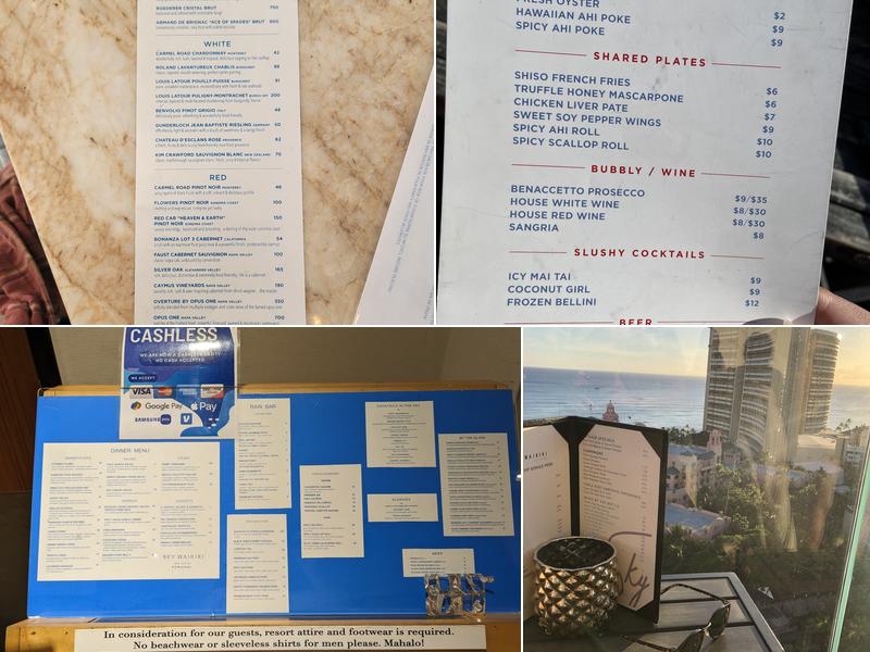 SKY Waikiki Raw & Bar Menu
