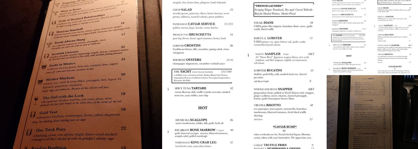 Gaslamp Menu