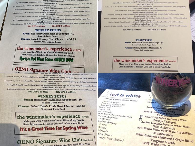 OENO Winemaking Menu