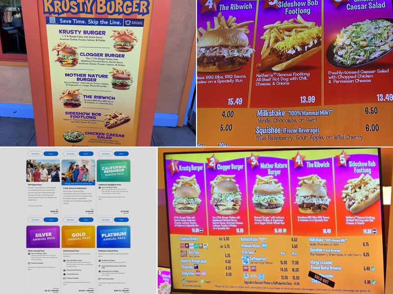 Krusty Burger Menu