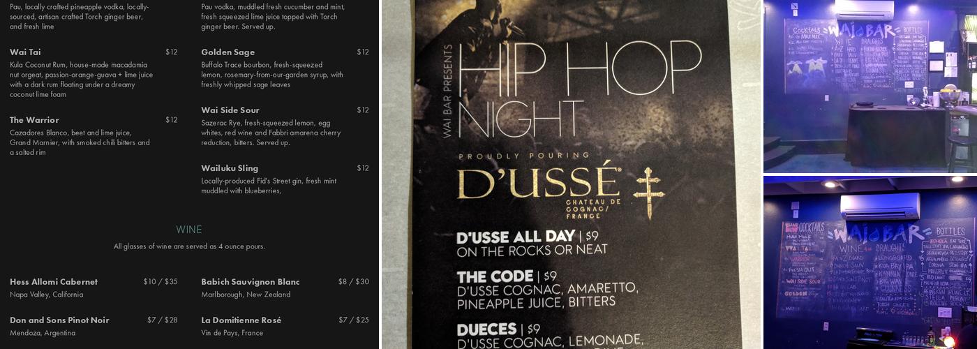 Wai Bar Menu