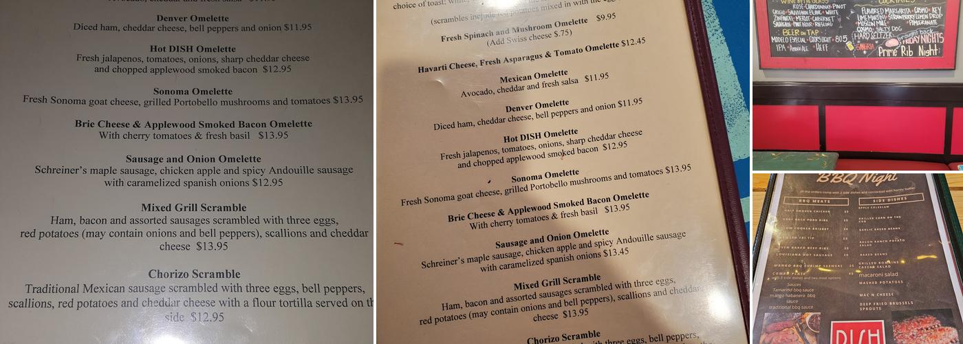 Dish Restaurant Menu