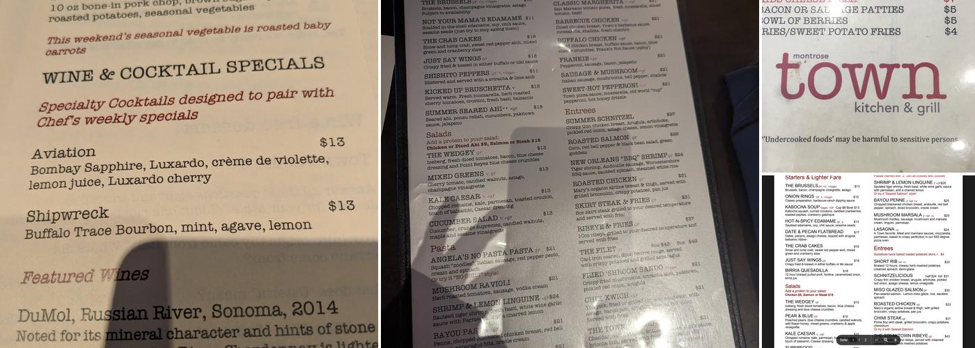 Montrose Town Kitchen & Grill Menu
