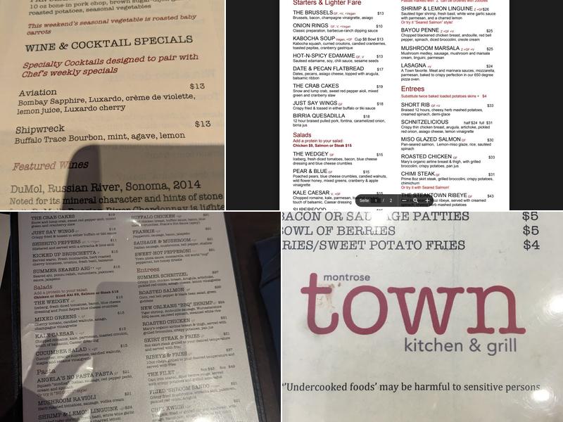 Montrose Town Kitchen & Grill Menu