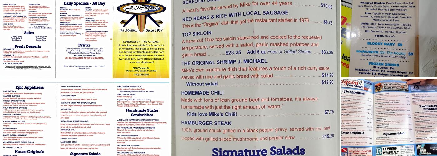 J. Michael's Restaurant Menu