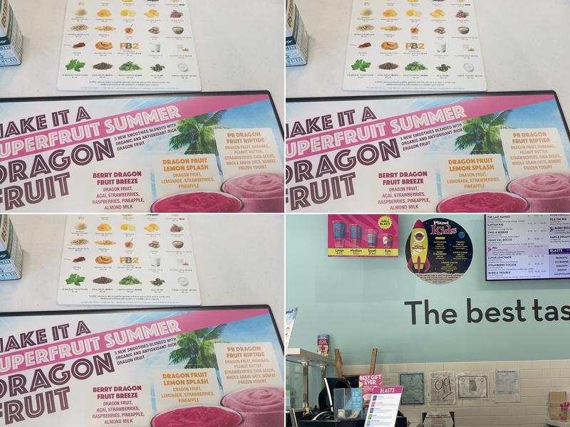 Planet Smoothie Menu