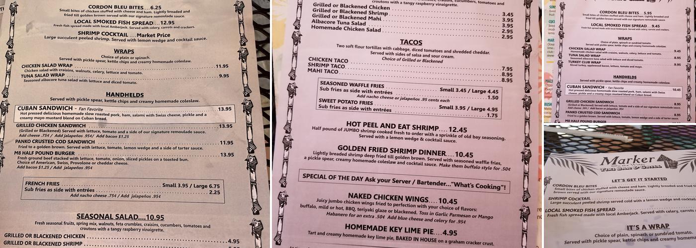 Marker 8 Menu
