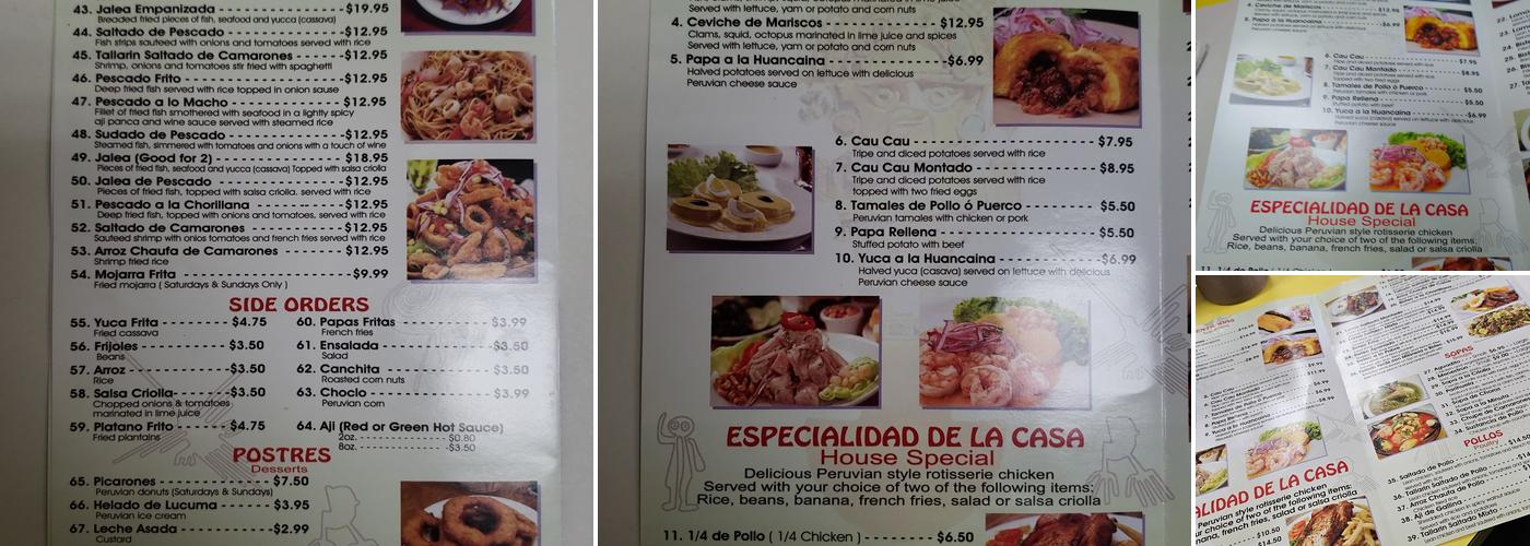 Pollos A La Brasa Menu