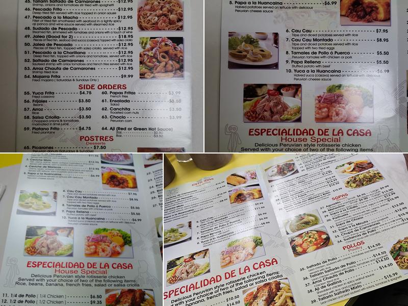 Pollos A La Brasa Menu