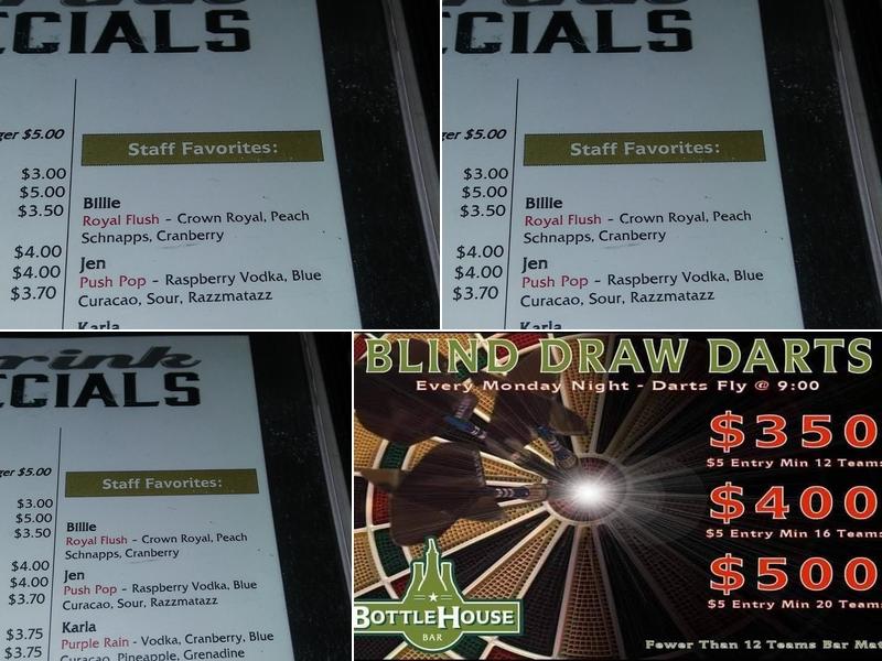 Bottle House Bar Menu