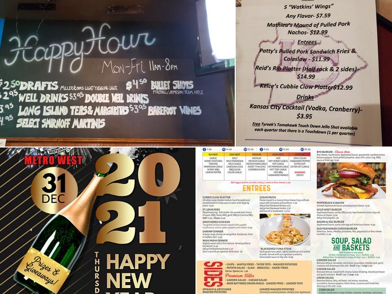 Friendly Confines Metro West Menu