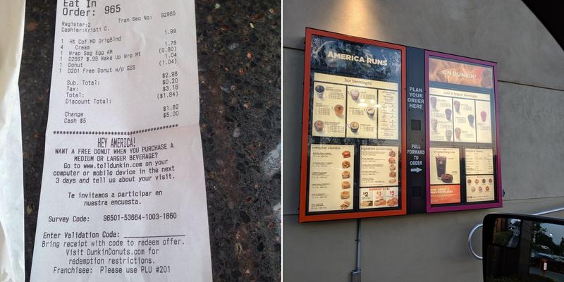 Dunkin' Menu