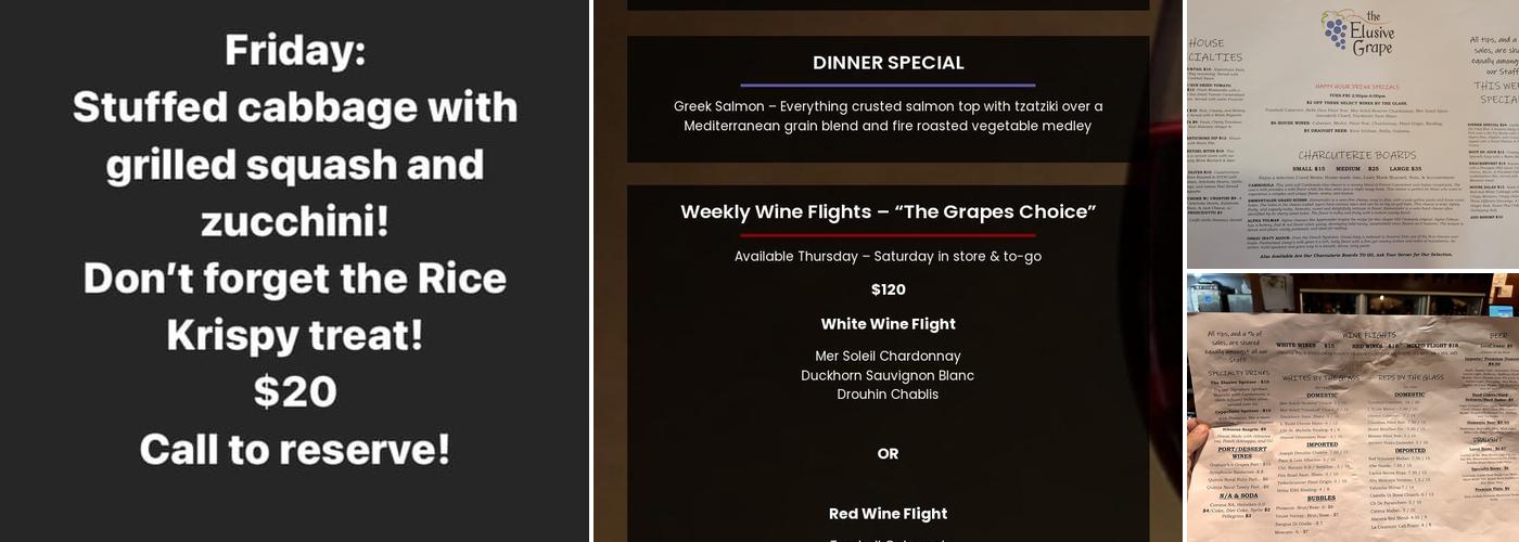 The Elusive Grape Menu