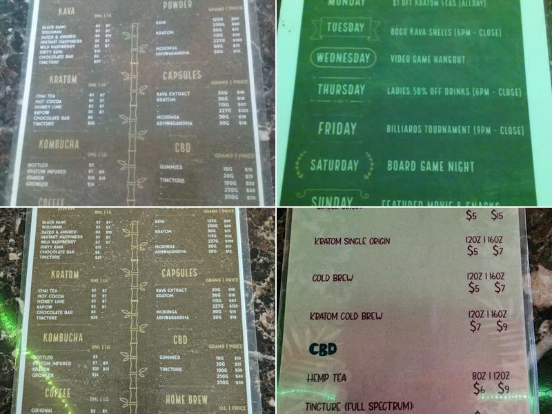 Kava Cove Lounge Menu