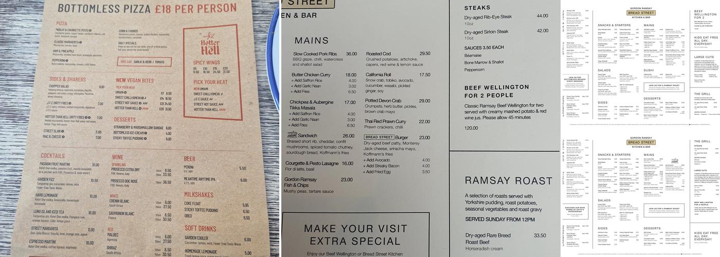 Bread Street Kitchen & Bar - St Paul's Menu