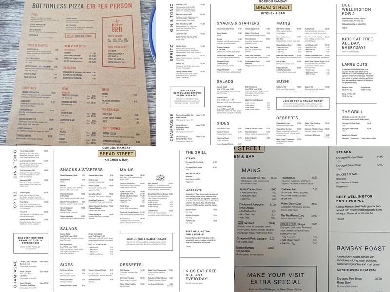 Bread Street Kitchen & Bar - St Paul's Menu