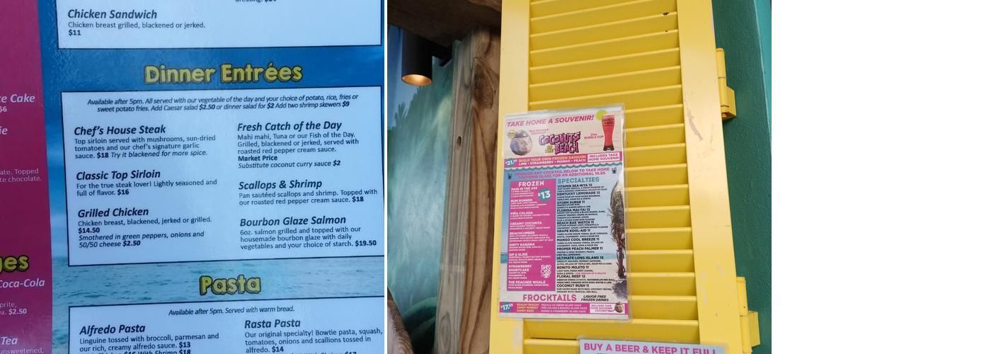 Beach Shack Menu