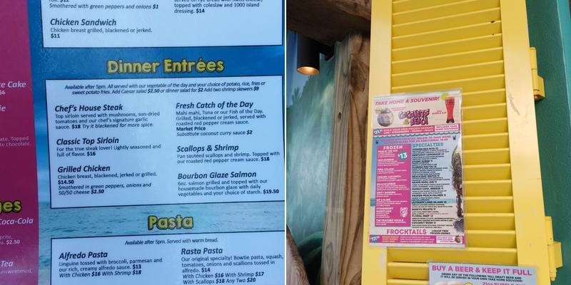 Beach Shack Menu