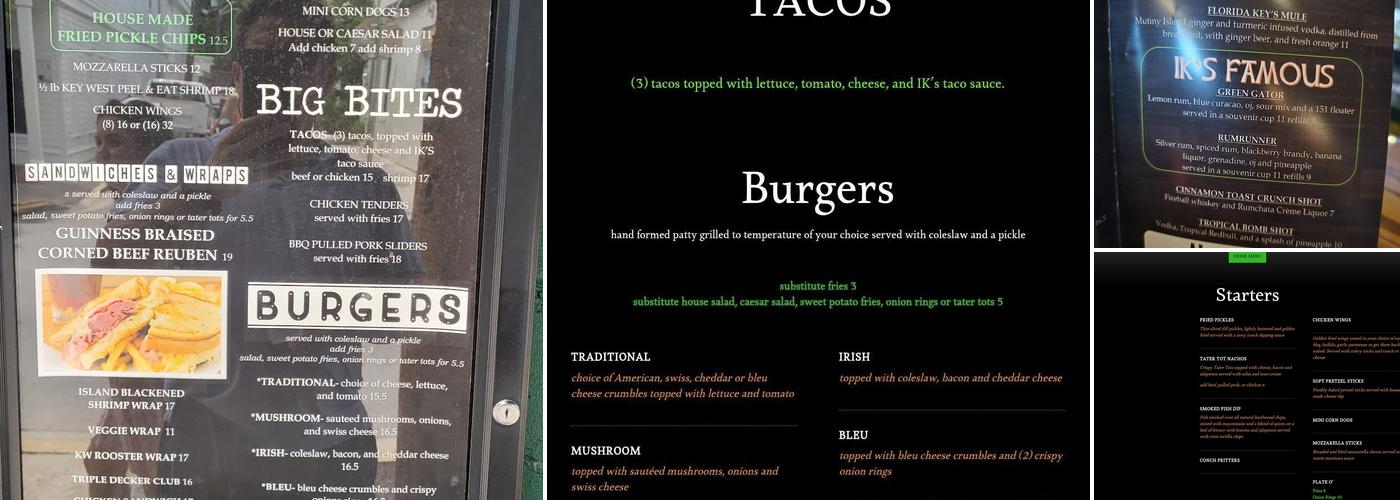Irish Kevin's Menu