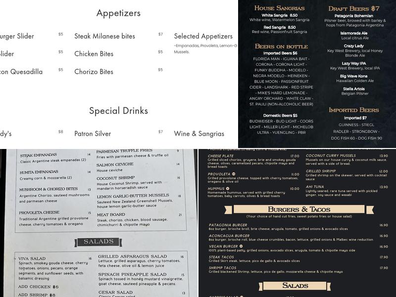 Viva Argentinian Steakhouse Menu