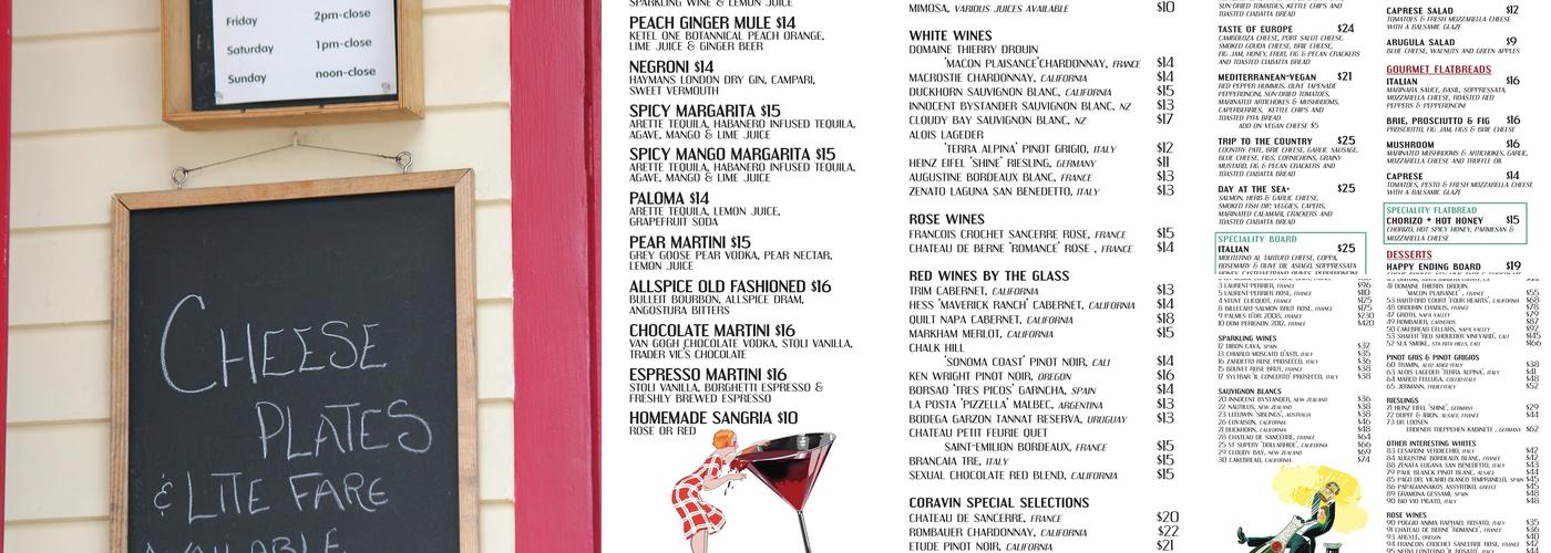 Vinos on Duval Menu