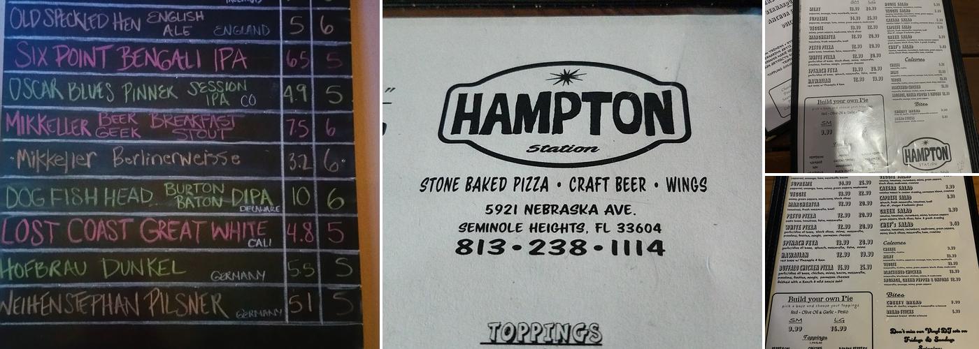 Hampton Station Pizza, Beer & Records Menu