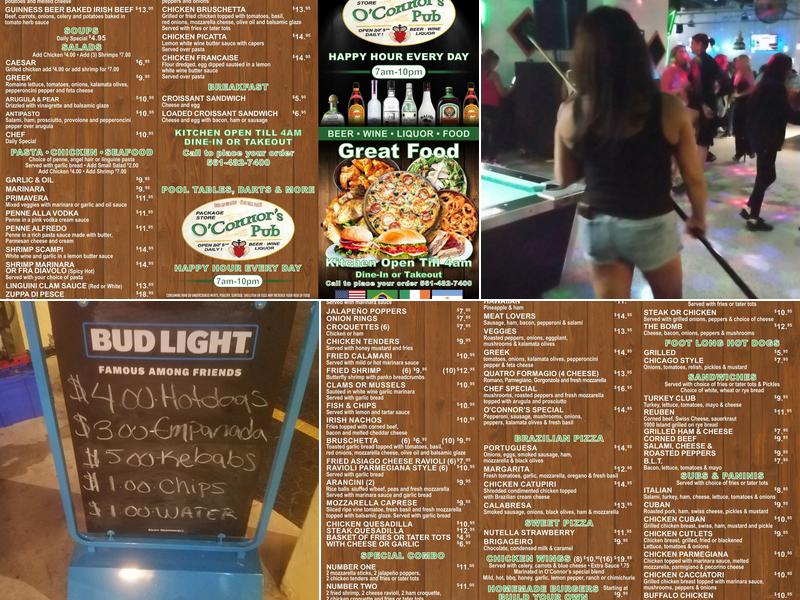 O'Connor's Pub & Package Store Menu