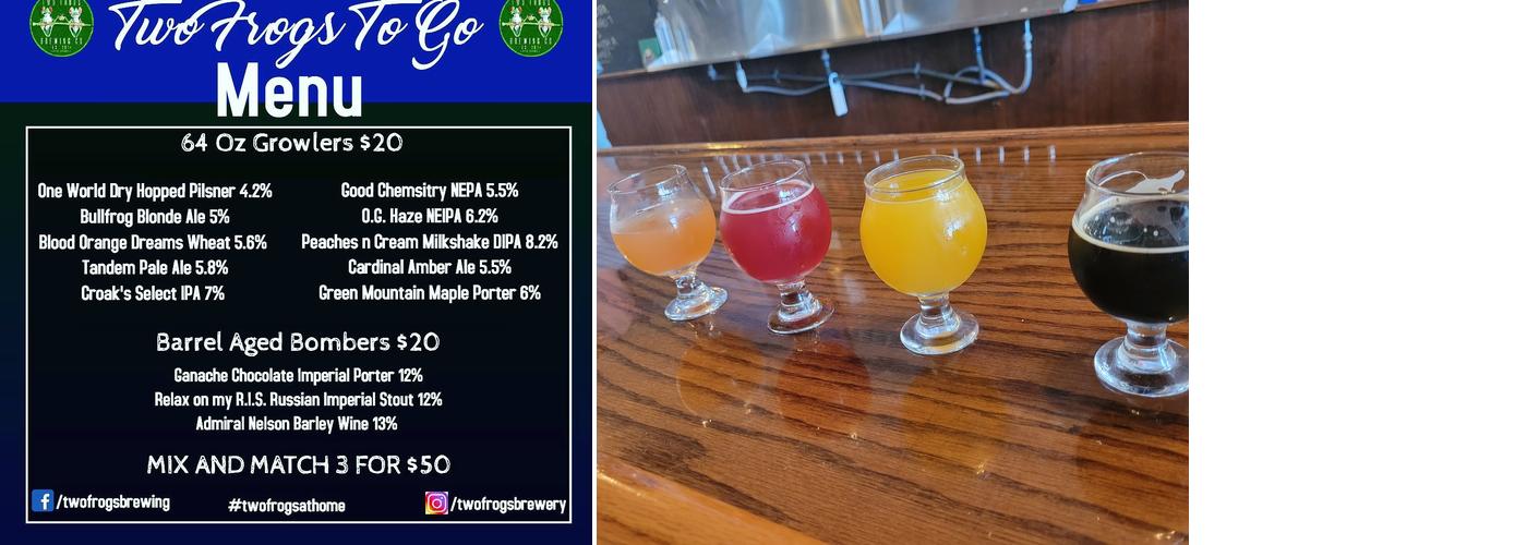 Two Frogs Brewing Company Menu