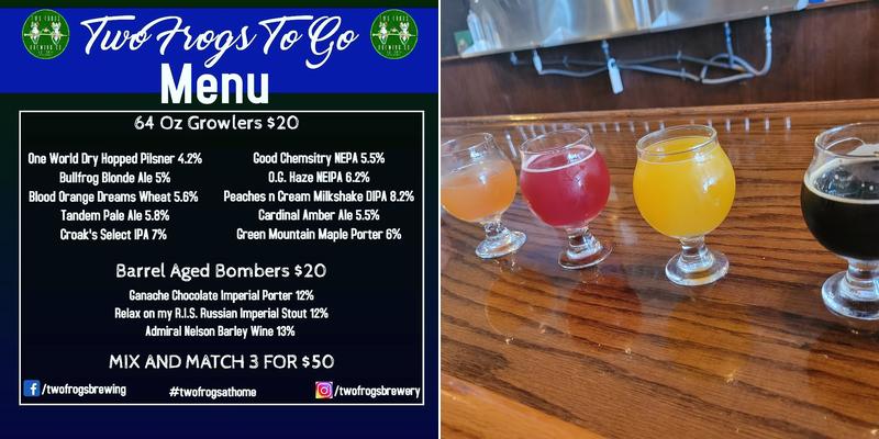 Two Frogs Brewing Company Menu