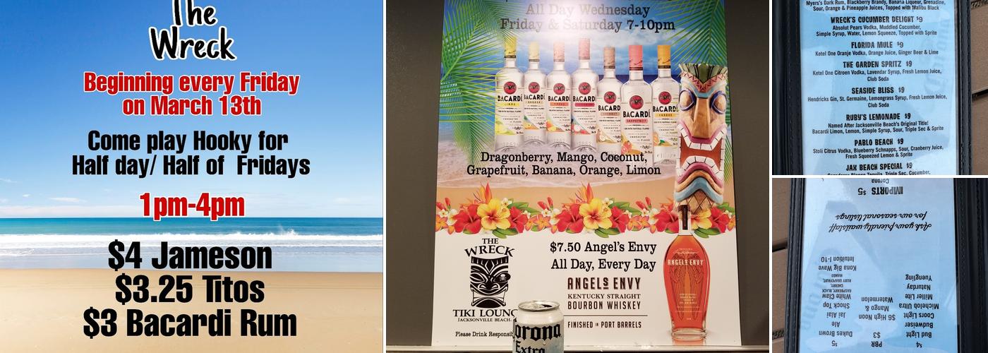 The Wreck Tiki Lounge Menu