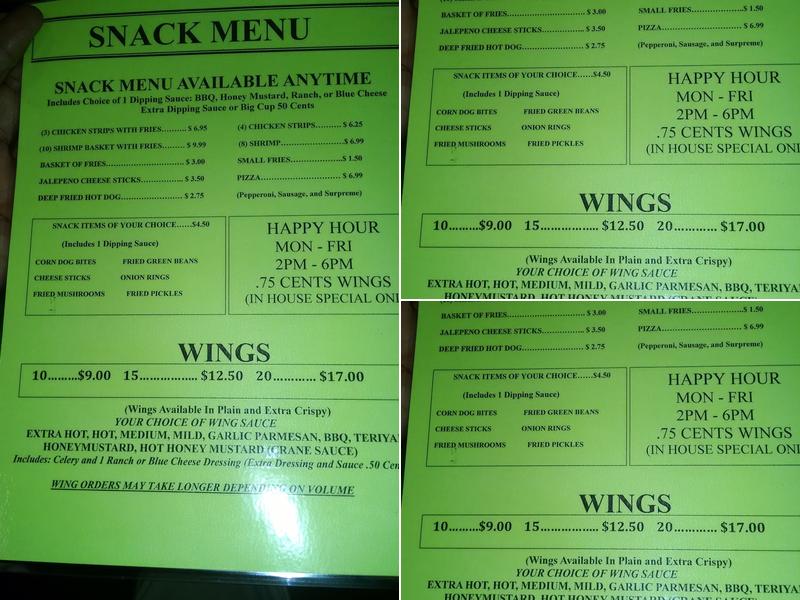 Frank's Place Menu