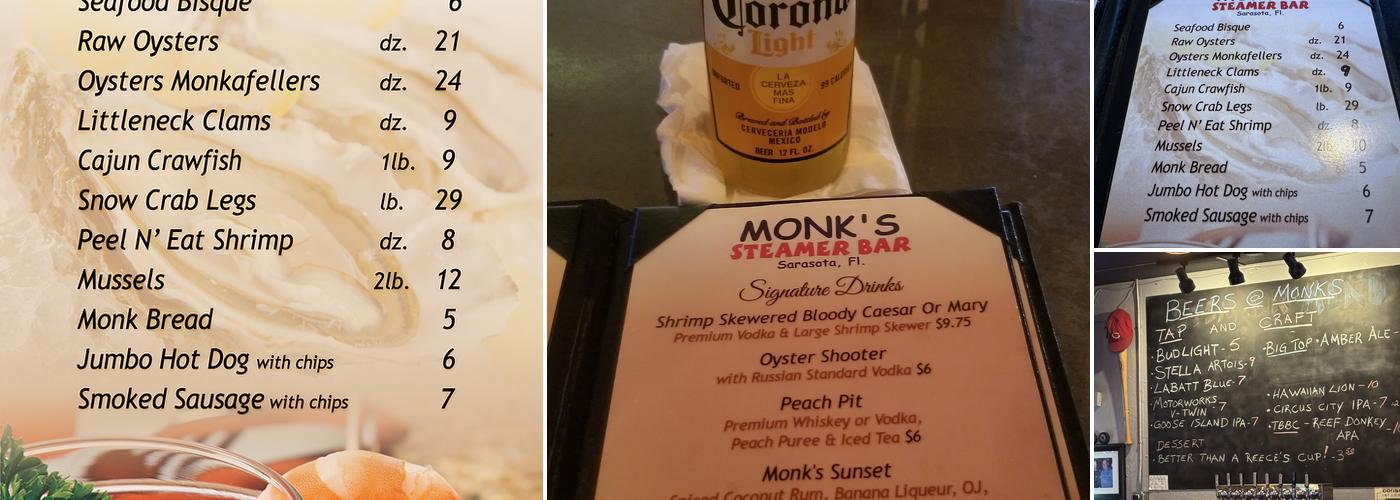 Monk's Steamer Bar Inc Menu